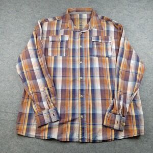 Pelle Pelle Shirt Mens 2XL Plaid Button Front Long Sleeve Pockets Casual